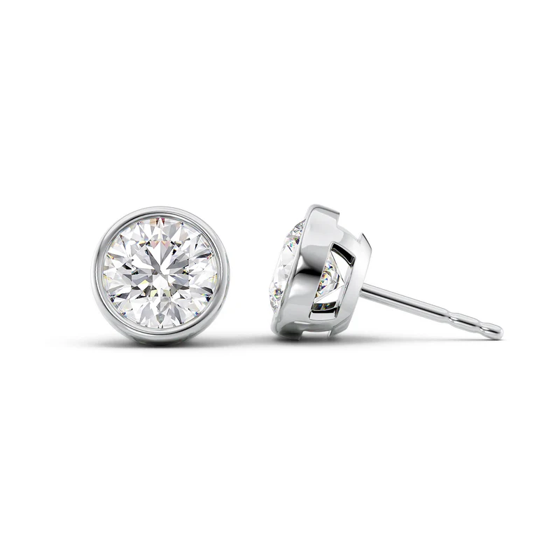 Bezel Stud Earrings Set