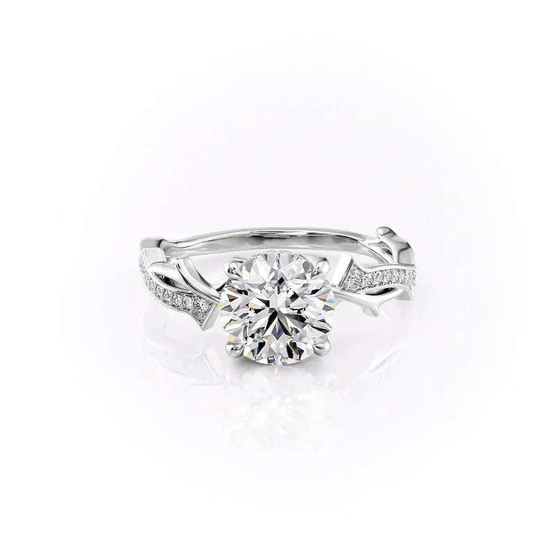 The Pave Twig Set Moissanite With A 5.0 Carat