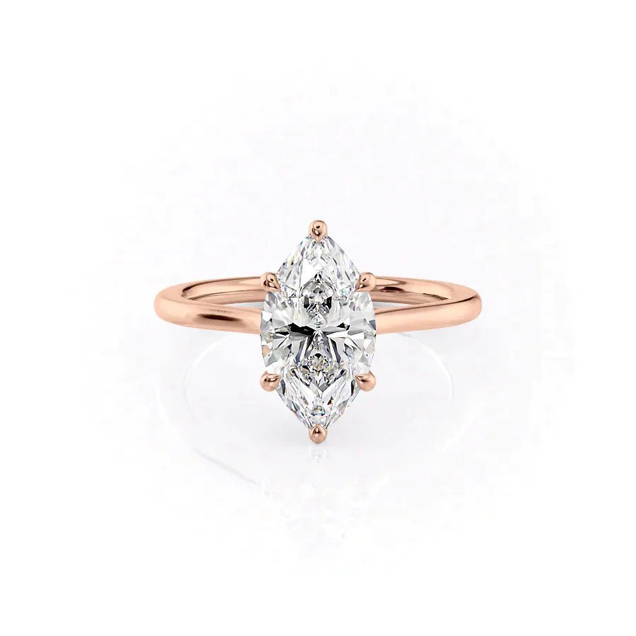 The Lexie Set  With A 1 Carat Marquise 18K Rose Gold Moissanite