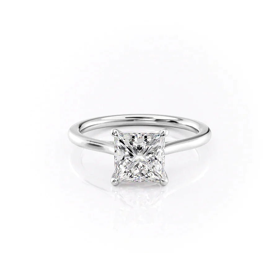 The Lexie Set  With A 1 Carat Princess 18K White Gold Moissanite