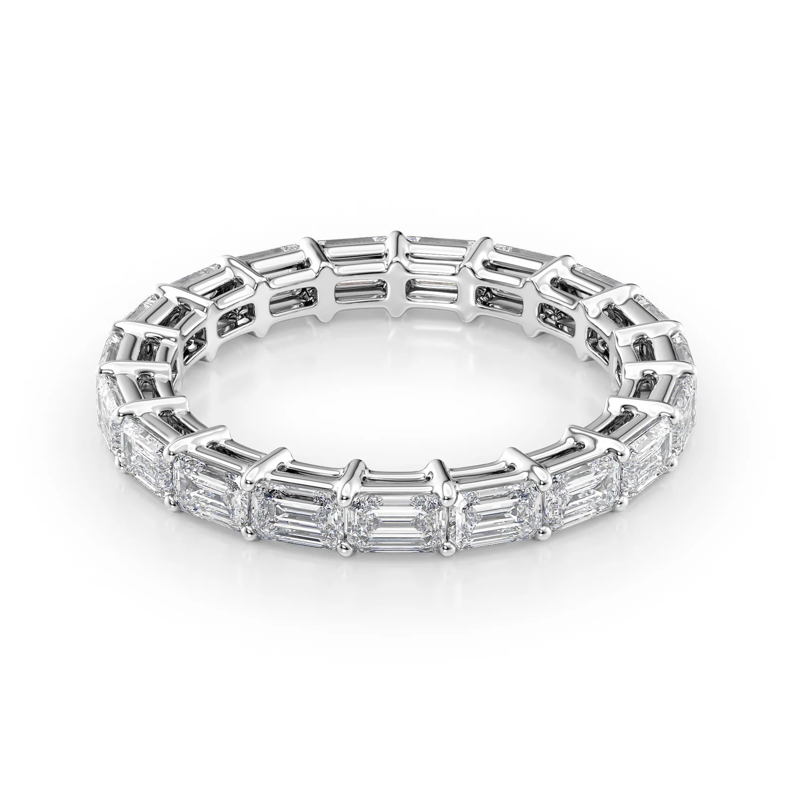 2ct East West Emerald Eternity