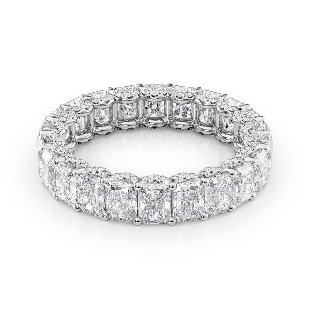 4.3ct Radiant U Pave Prong Eternity