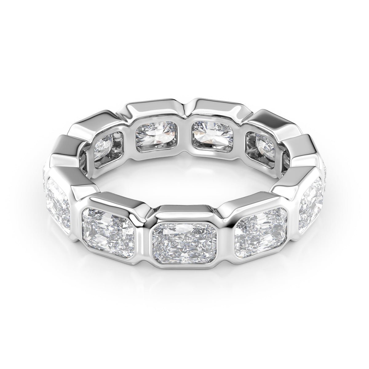 4.5ct East West Radiant Bezel Eternity