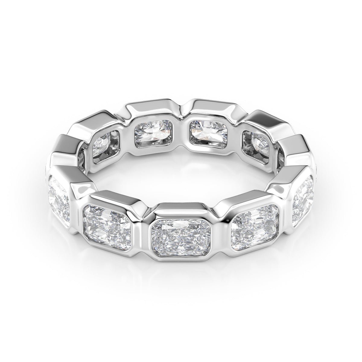 3.3ct East West Radiant Bezel Eternity