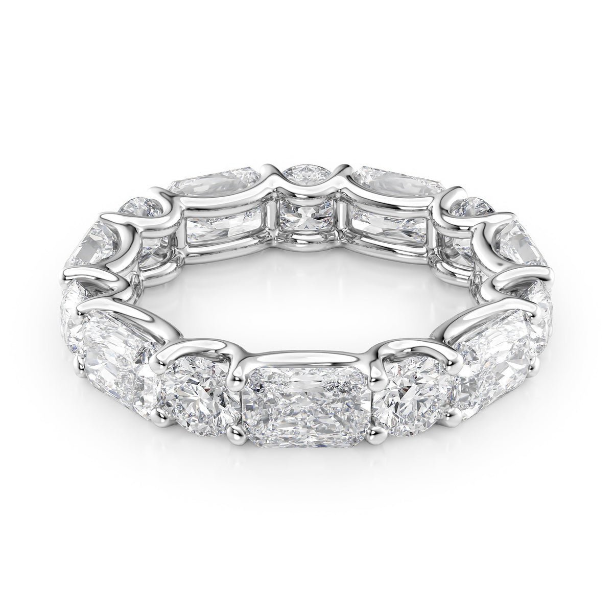 5.7ct Alternating Radiant and Round U Prong Eternity
